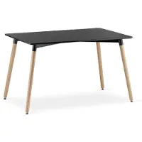 Merkloos Tavolo da pranzo - Design moderno - Bianco con gambe in legno di faggio - 120 x 80 cm