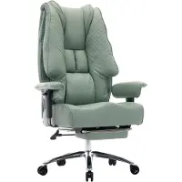 Selius Sedia da ufficio ergonomica, oversize, in ecopelle verde chiaro, con capacità di carico di 200 kg