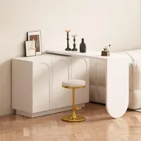 Merkloos Scrivania a forma di L, girevole, 110 cm, bianca