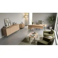 Xl Moebel Gmbh Set da scrivania con mobiletto laterale, cassettiera e tavolino da caffè, design moderno