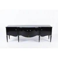 Xl Moebel Gmbh Mobile bar elegante, design moderno, nero lucido, forma sinuosa