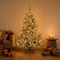 Syfax Albero di Natale artificiale con palline 150 cm 150 LED