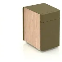 Xl Moebel Gmbh Comodino rettangolare, finitura effetto legno verde, con cassetti, design moderno