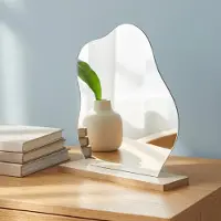 Dripio Specchio da trucco in acrilico, dimensioni 23,5x19,5 cm, design asimmetrico