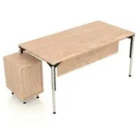 Xl Moebel Gmbh Set moderno da scrivania e cassettiera, color beige, ideale per l'arredamento di un ufficio, realizzato in legno