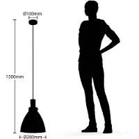 LINDBY Lampada a sospensione Trebale, E27, Ø 28 cm, nera, metallo