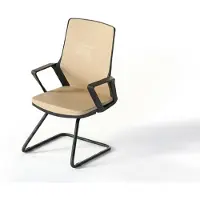Xl Moebel Gmbh Sedia beige, struttura in metallo robusta, design moderno e minimalista, ideale per sale conferenze
