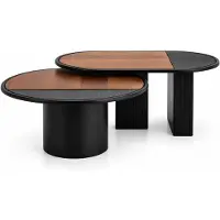 Xl Moebel Gmbh Tavolino da caffè moderno, nero, dallo stile elegante, monolitico, scultoreo e di grande impatto visivo