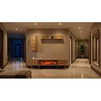 Xl Moebel Gmbh Mobile TV a giorno, pensile e contenitore laterale, stile moderno, colore marrone, parete attrezzata