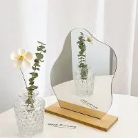Dripio Specchio da trucco in acrilico, senza cornice, con motivo a nuvole, dimensioni 23,6 x 19 cm