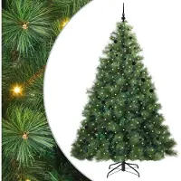 Syfax Albero di Natale artificiale con 300 LED Verde 240 cm PE e PVC
