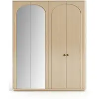Xl Moebel Gmbh Armadio a specchio, beige, moderno, con ante a battente