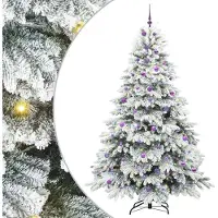 Syfax Albero di Natale artificiale con 300 LED Bianco 240 cm PE e PVC