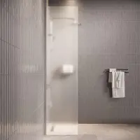 Badplaats Parete Doccia Florida 40 x 200 cm - Cromo - Doccia Walk-In 8 mm con Vetro Satinato
