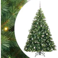 Syfax Albero di Natale artificiale con 300 LED Verde 240 cm PE e PVC