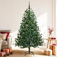 Syfax Albero di Natale artificiale con palline 150 cm 150 LED