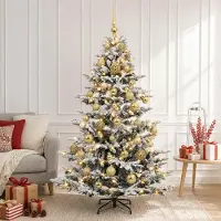 Syfax Albero di Natale artificiale con palline 150 cm 150 LED