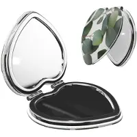 Merkloos Specchio da trucco pieghevole a forma di cuore con ingrandimento