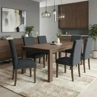 StarTech.com Sedie da pranzo imbottite - Set da 6 - Stile Parsons - Seduta imbottita - Schienale trapuntato - Decorazioni con chiodini - Gambe in legno massello - Grigio