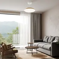 Mantra-Iluminacion Ventilatore da soffitto LED Slim Mini, bianco/legno, CC, silenzioso, CCT