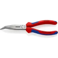 Knipex 26 22 200 SB Pinza a becchi tondi con tagliente (pinza a becco di cicogna) con impugnatura multicomponente nera atramentata 200 mm (scheda SB/blister)