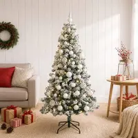 Syfax Albero di Natale Artificiale con Palline 150 cm 150 LED
