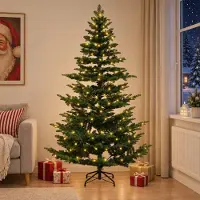 Syfax Albero di Natale Artificiale con Rami Pieghevoli 240 cm 300 LED