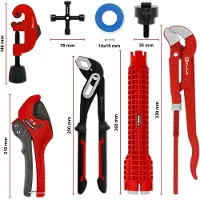Einhell E-Case - Set da idraulico per installazioni sanitarie, 370527, 8 pezzi