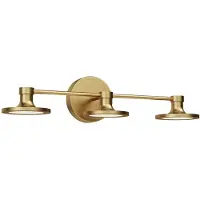 ELSTEAD Applique a LED Issa, color oro, 52 cm, a 3 luci, metallo IP44
