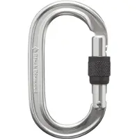 Black Diamond Oval Keylock Screwgate Carabiner Moschettoni a ghiera grigio