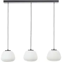 Brilliant Lampada a sospensione Kaizen, lunghezza 105 cm, opale, a 3 luci