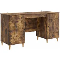 vidaXL Scrivania in legno effetto noce, 142,5 x 50 x 75 cm