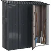 vidaXL Capannoni da giardino antracite 203,5 x 73 x 200 cm in metallo