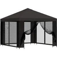 vidaXL Gazebo da giardino con pareti laterali 3 x 3 m antracite
