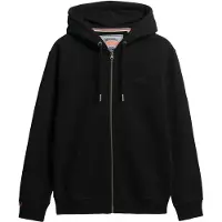 Superdry per uomo. M2014128A Felpa con cappuccio e zip con logo Essential in nero (L), Casual, Cotone