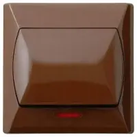 Ospel Pulsante a campana NO-RESET con illuminazione Marrone ŁP-6AS/24 Akcent