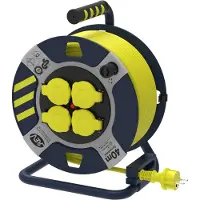 REV Avvolgicavo H07RN, plastica, nero/giallo, IP44, 40 m