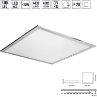 Emithor Plafoniera LED ALVARO 40W, 4000K, IP20, argento L: 600, L: 600, H: 46