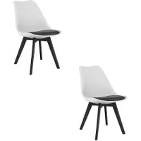 Kendra Home Set di 2 sedie Mark bicolore con seduta ergonomica