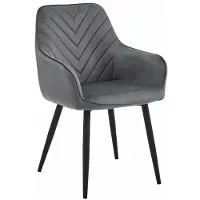 Kendra Home Sedia Nana in Velluto Grigio Scuro con Gambe Nere