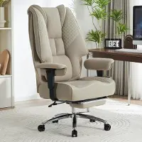 Selius Sedia da ufficio oversize, color beige chiaro - Sedia ergonomica per ufficio - Capacità di carico: 200 kg