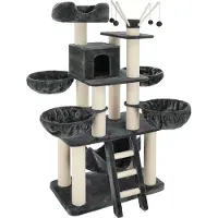 TecTake tiragraffi Gismo 195 cm con scala, 4 palline e protezione antiribaltamento