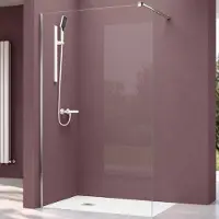 Doporro Walk in Box Doccia 90x200 cm Parete Doccia Fissa in Cristallo Temperato Trasparente 8 mm Anticalcare, Barra Stabilizzatrice Regolabile in Acciaio Inox, Profilo Cromo - Bremen01K