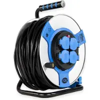 REV RITTER, tamburo per cavi da 50 metri, cavo H05VV, colore argento/blu