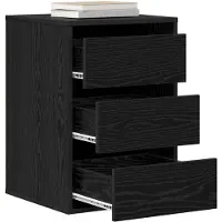 vidaXL Mobiletto con cassetti, 3 cassetti, nero, effetto legno di quercia