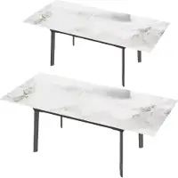 Bolt Tavolo da pranzo - 8-10 persone - Allungabile - 180 cm - Pietra sinterizzata e metallo - Moderno - Soggiorno e Cucina