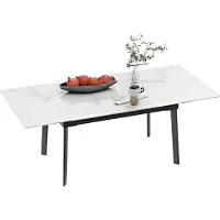 Bolt Tavolo da pranzo Zenia – Rettangolare – Allungabile da 130 a 160 cm – Bianco lucido – Da 4 a 8 persone