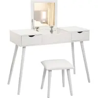 Bolt Tavolino da toilette - Bianco - Legno e metallo - Rettangolare - 100x45x75cm