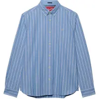 Superdry per uomo. M4011247A Camicia Preppy Oxford blu chalk (M), Casual, Cotone, Classico, Manica lunga