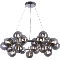 Maytoni Lampada a sospensione Dallas a 25 luci, cromata, vetro fumé, attacco G9, regolabile